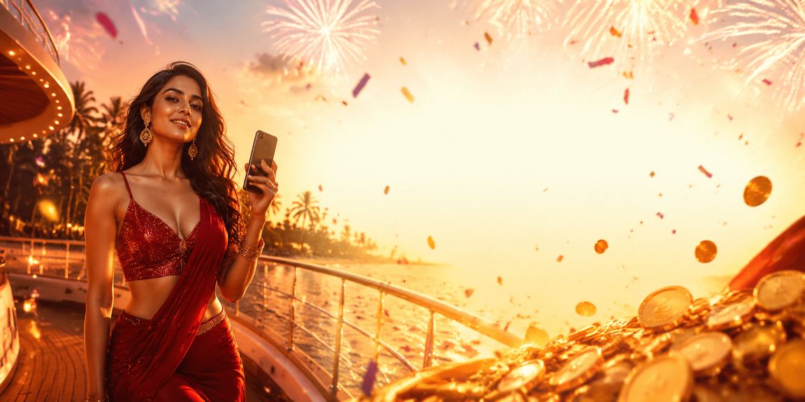 Mobile casino user enjoying responsible gaming on a sunny beach in Goa